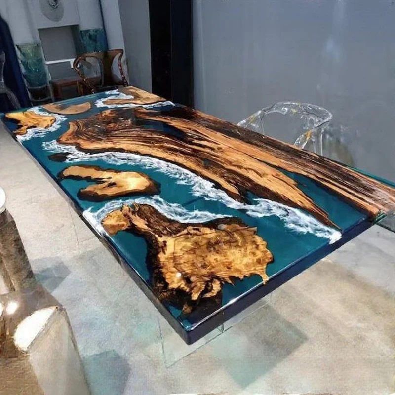 Vibrant Green Epoxy Resin Table