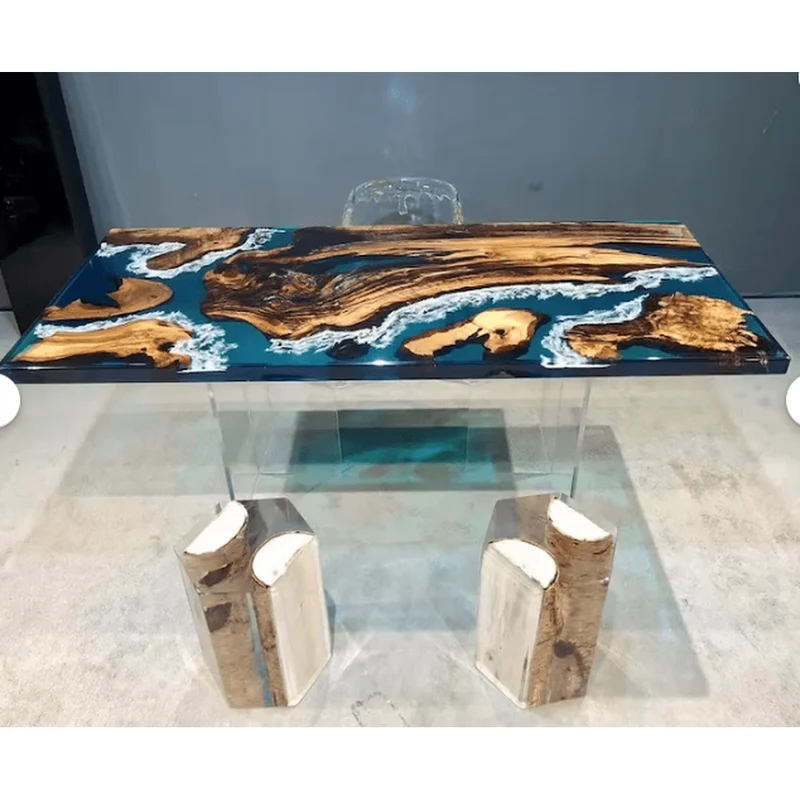 Vibrant Green Epoxy Resin Table