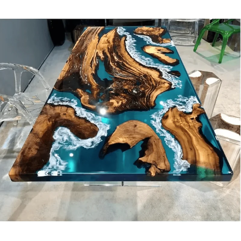 Vibrant Green Epoxy Resin Table