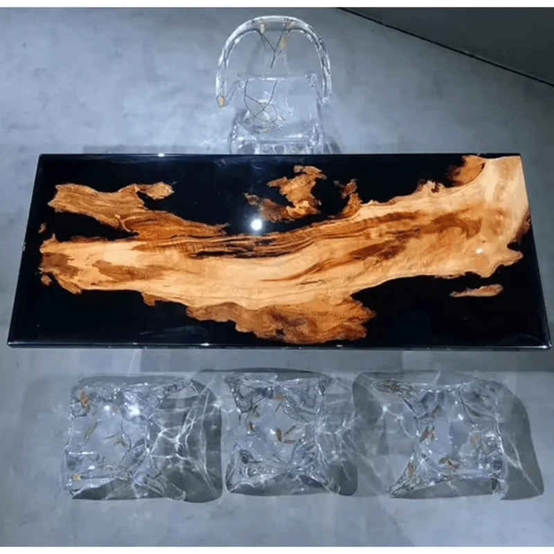 Floating Island Camphor Wood Epoxy Resin Table