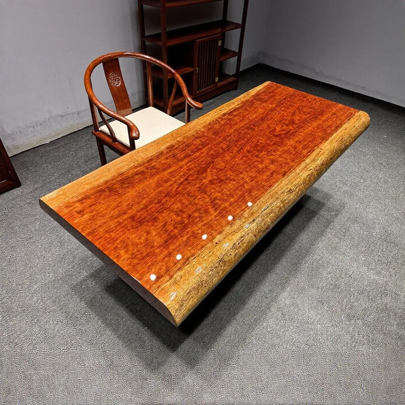 Live Edge Bubinga Slab Coffee Table