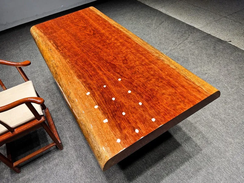 Live Edge Bubinga Slab Coffee Table