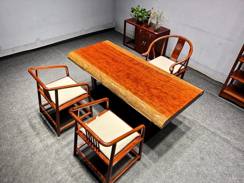 Live Edge Bubinga Slab Coffee Table