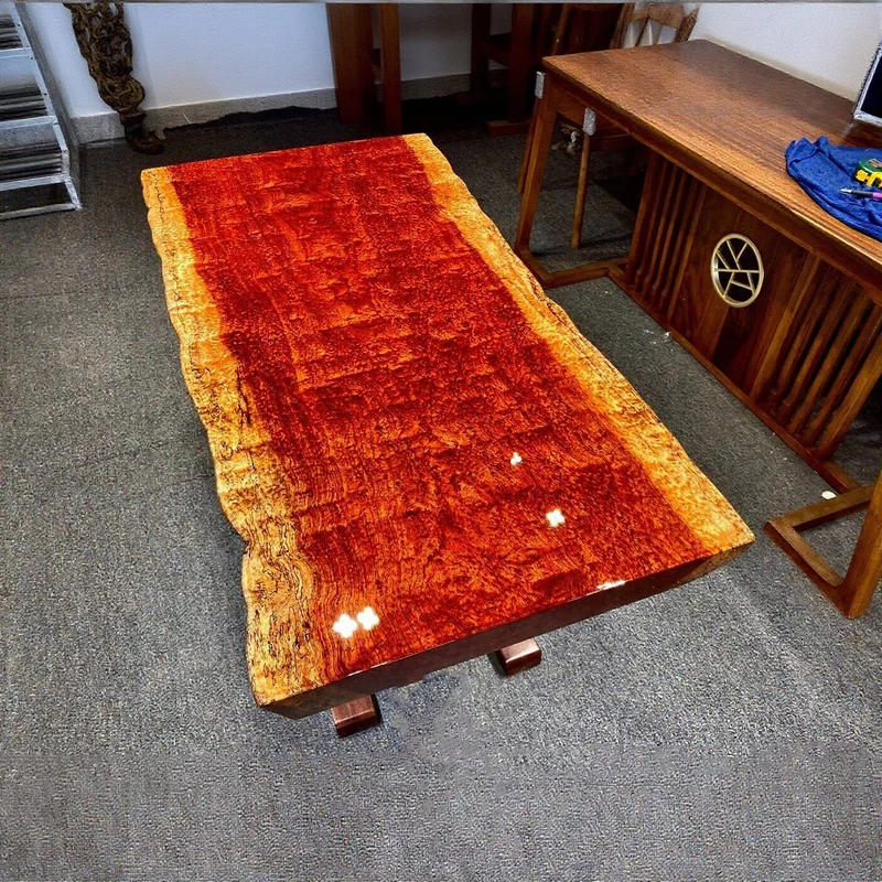 Natural Edge Bubinga Slab Table