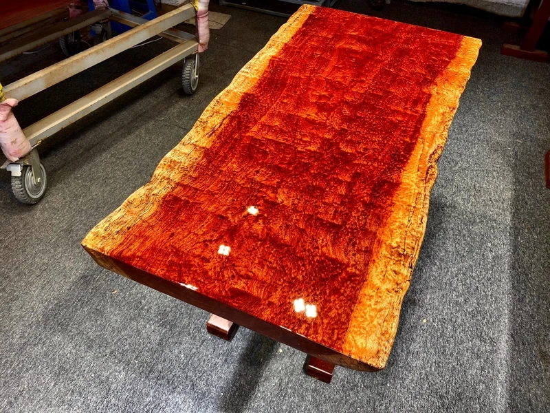 Natural Edge Bubinga Slab Table