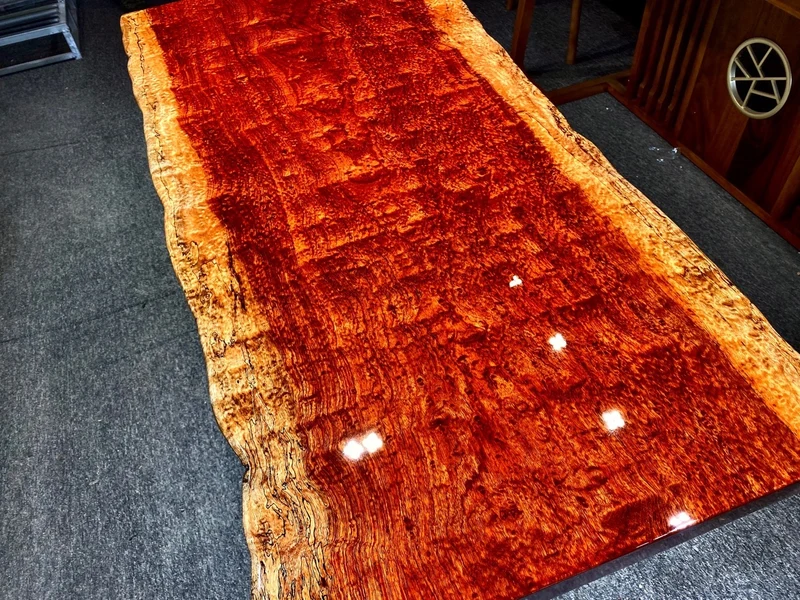 Natural Edge Bubinga Slab Table