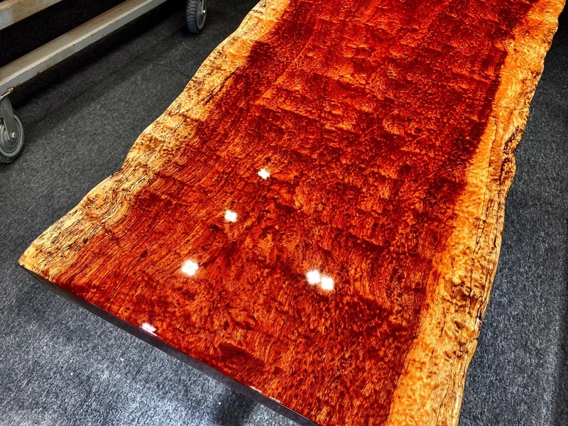Natural Edge Bubinga Slab Table