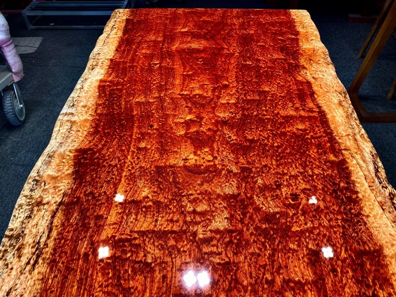 Natural Edge Bubinga Slab Table