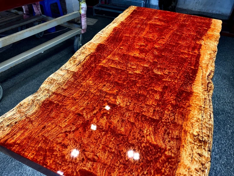 Natural Edge Bubinga Slab Table