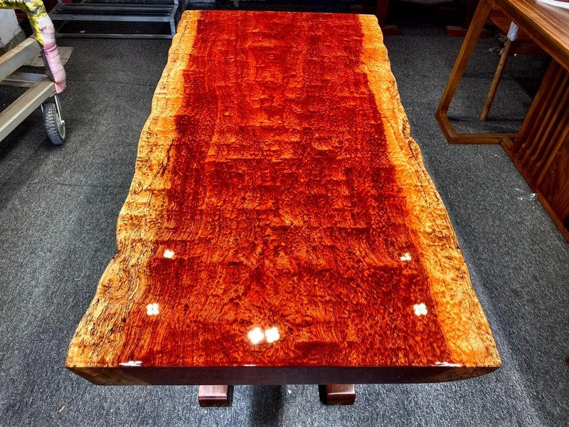 Natural Edge Bubinga Slab Table