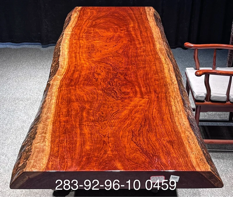 Sculpted Solid Bubinga Wood Dining Table
