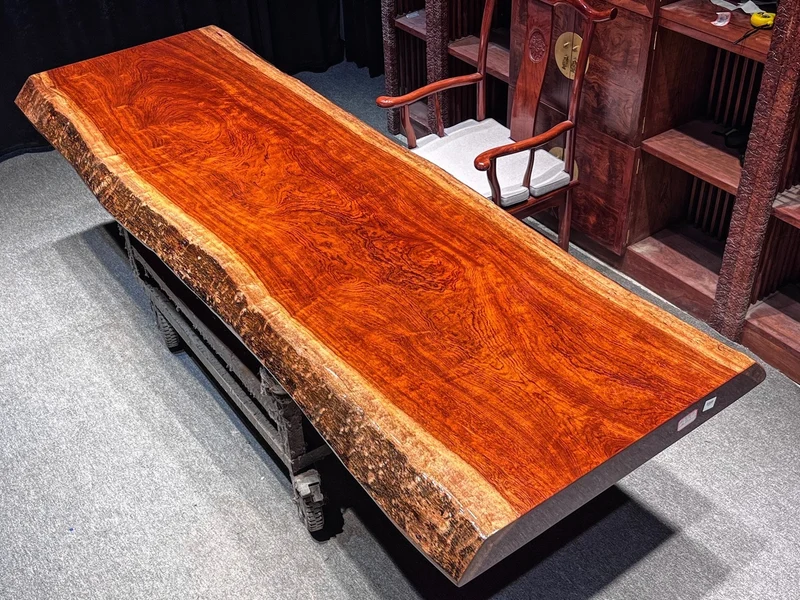 Sculpted Solid Bubinga Wood Dining Table