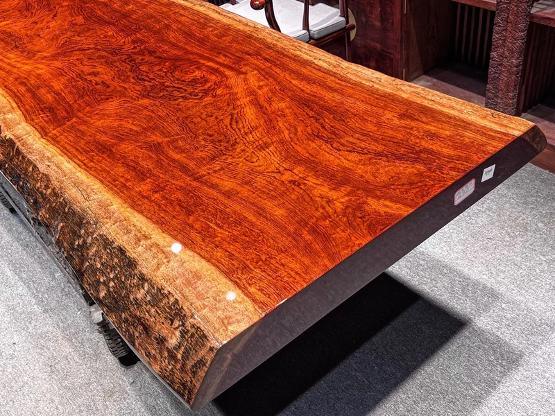 Sculpted Solid Bubinga Wood Dining Table