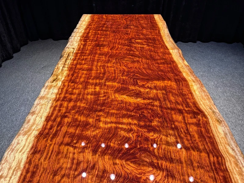 Elegant Bubinga Wood Slab Table