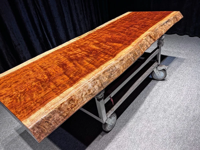 Elegant Bubinga Wood Slab Table