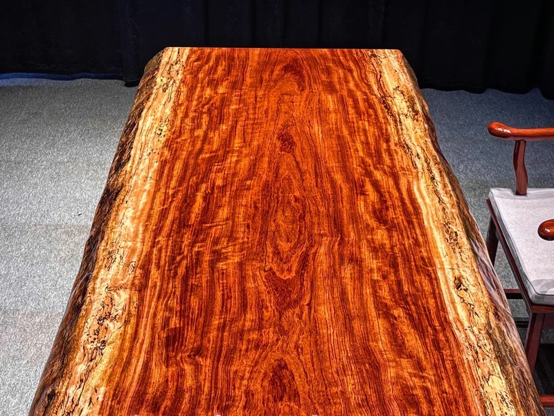 Chic Bubinga Wood Slab Table