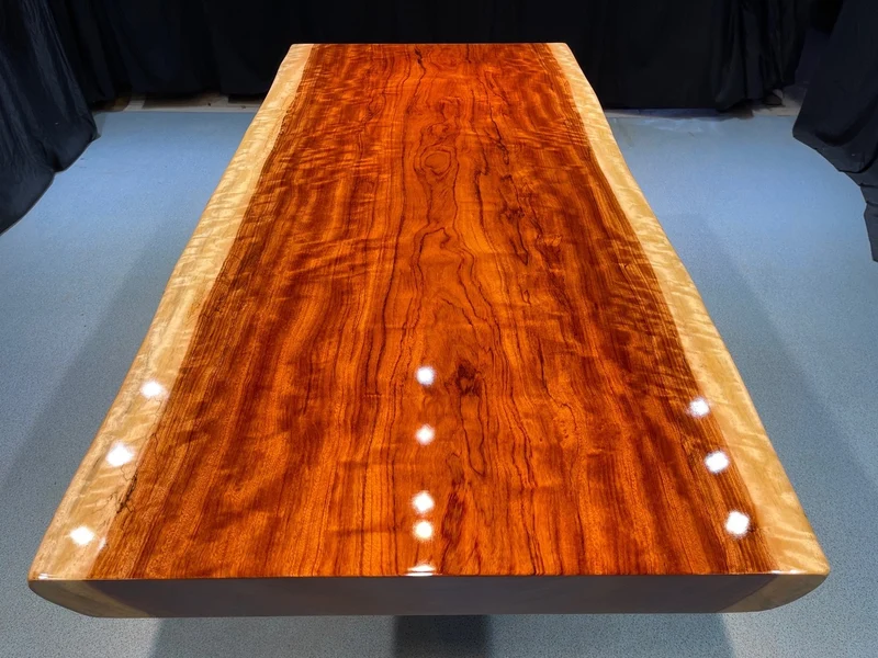 Cobalt Bubinga Slab Coffee Table