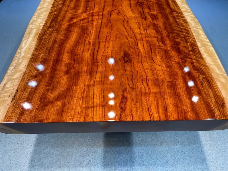 Cobalt Bubinga Slab Coffee Table