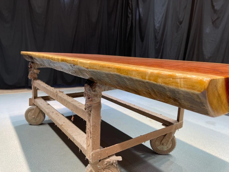 Cobalt Bubinga Slab Coffee Table