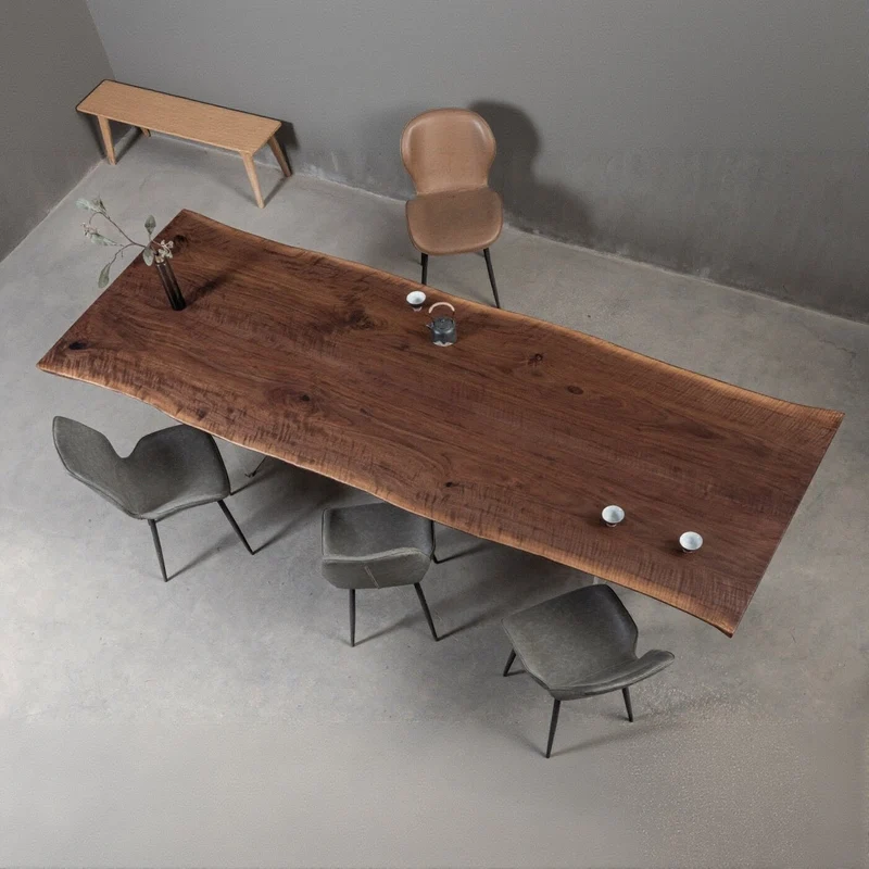 Astra Black Walnut Wood Slab Dining Table