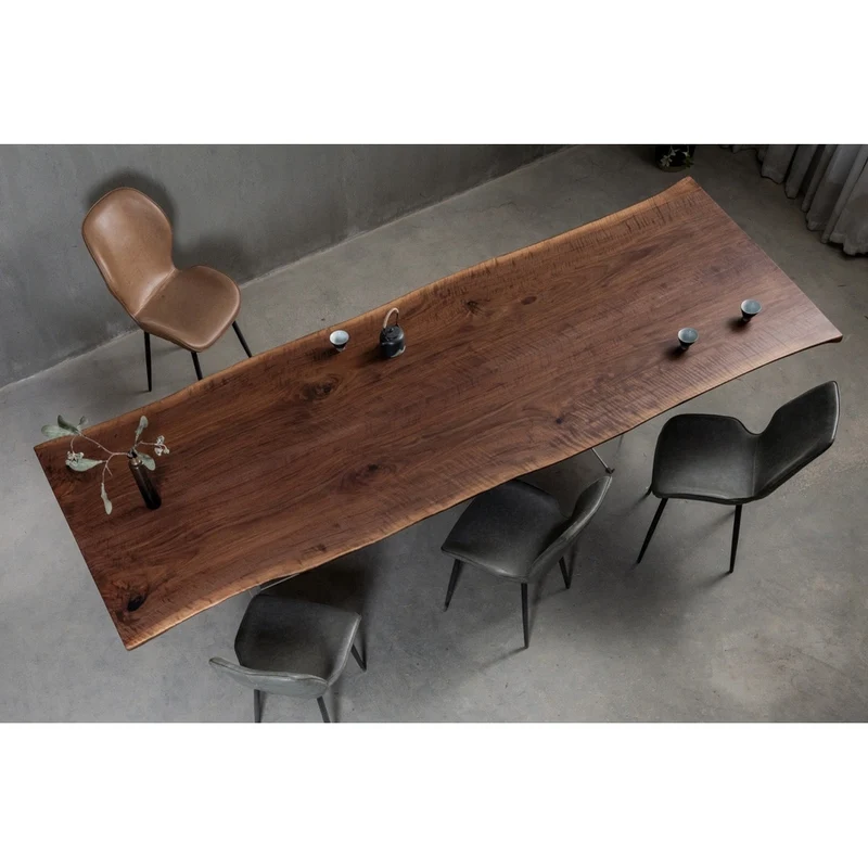 Astra Black Walnut Wood Slab Dining Table