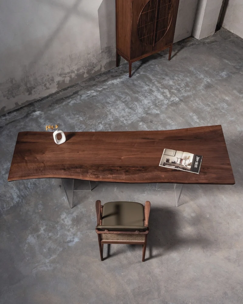 Refined Rustic Walnut Wood Table