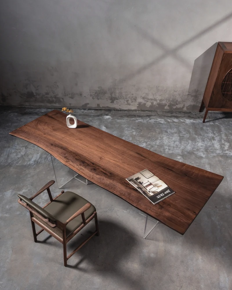 Refined Rustic Walnut Wood Table