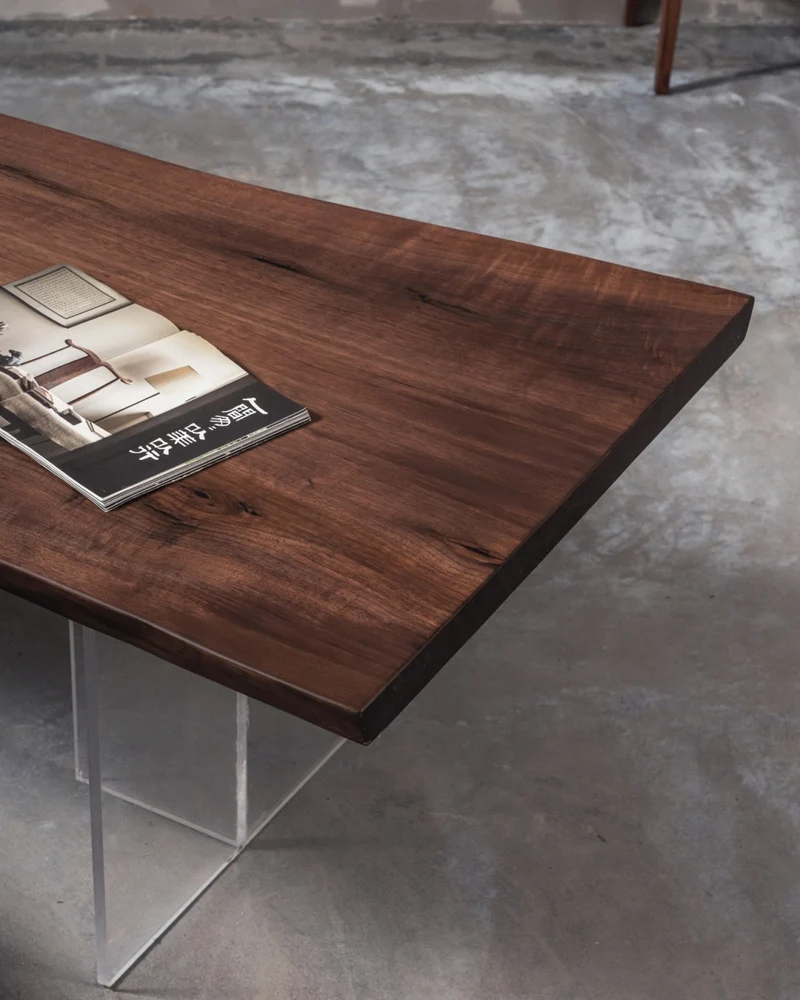 Refined Rustic Walnut Wood Table