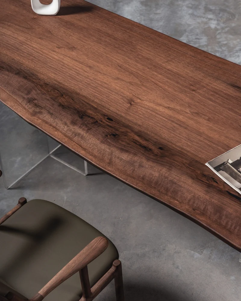 Refined Rustic Walnut Wood Table