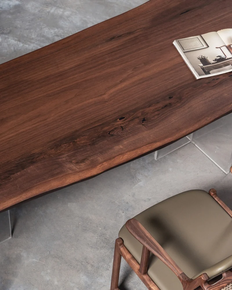 Refined Rustic Walnut Wood Table
