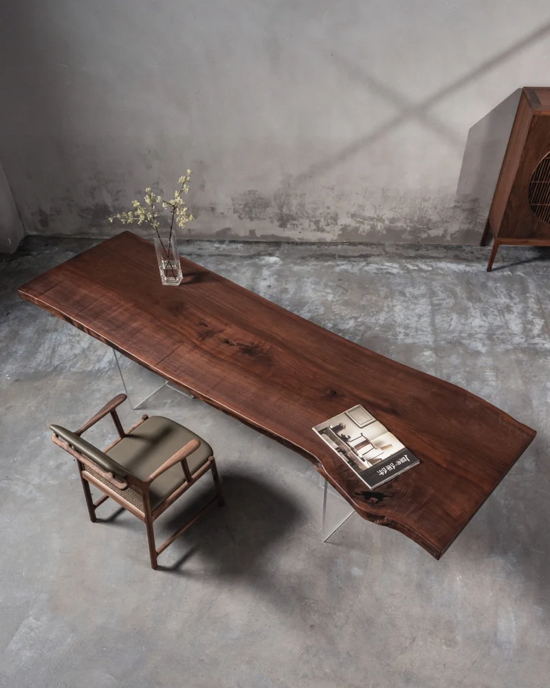 Mosaic Walnut Wood Slabs Table Tops