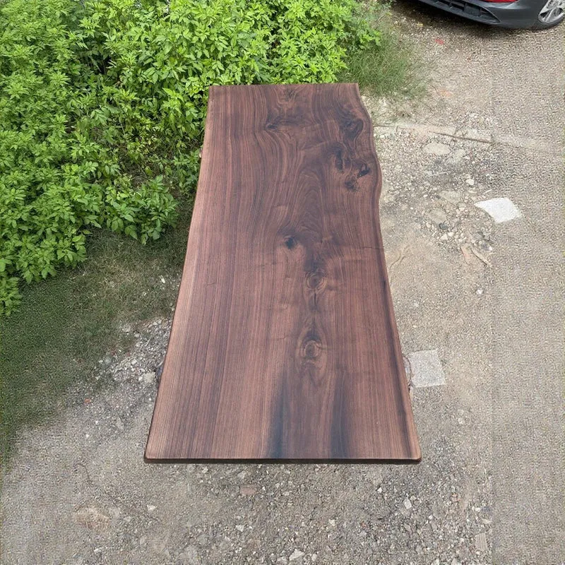 Live Edge Single Black Walnut Wood Slab Table