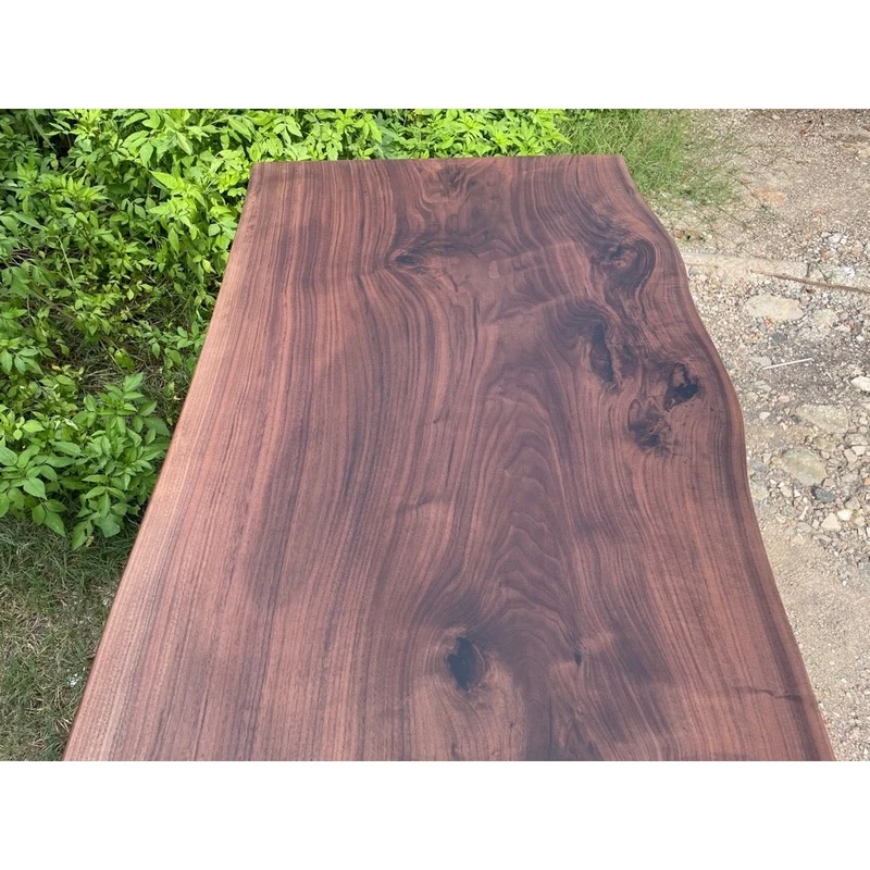 Live Edge Single Black Walnut Wood Slab Table
