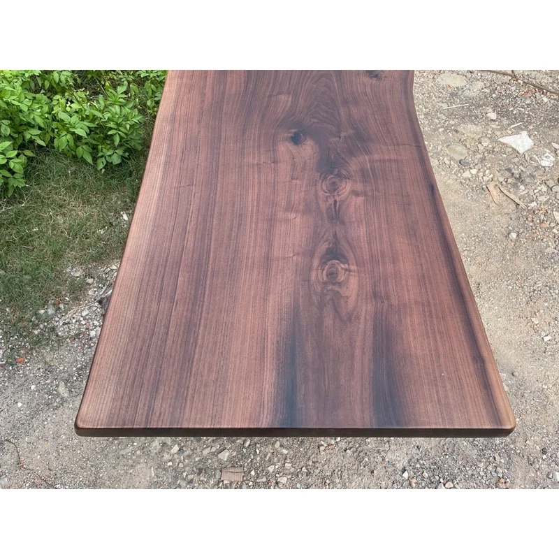 Live Edge Single Black Walnut Wood Slab Table