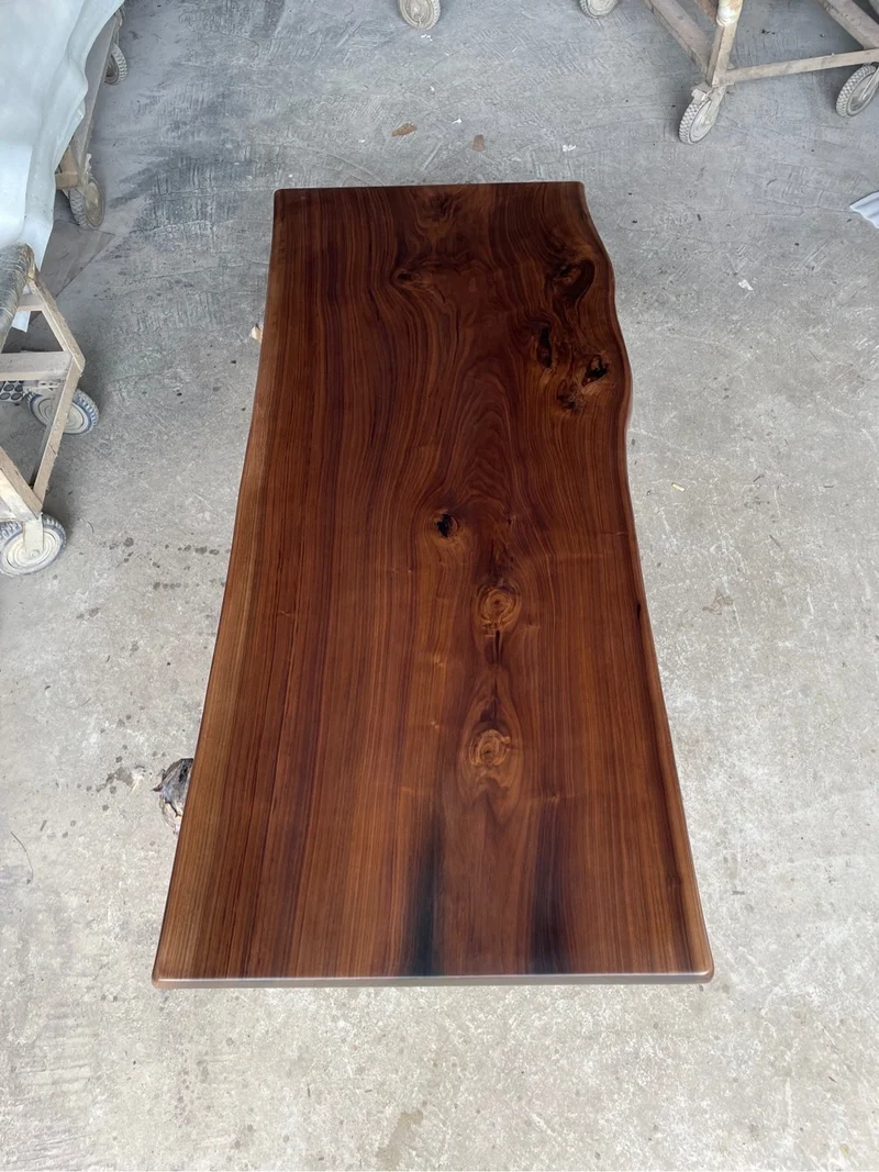 Live Edge Single Black Walnut Wood Slab Table