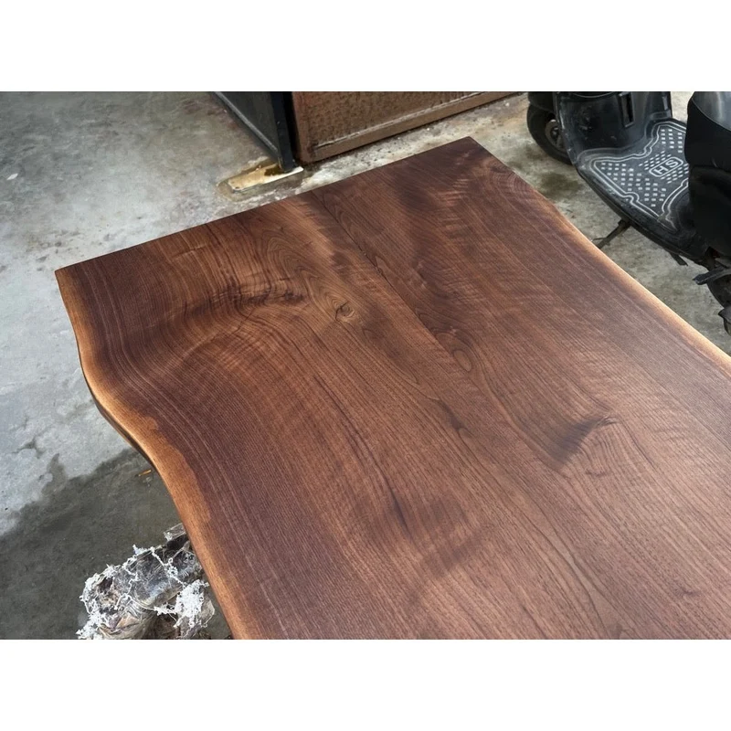 Gorgeous Grain Black Walnut Wood Slab Table
