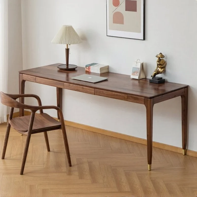Clean Lines Modern Workspace Walnut Wood Standing Desk