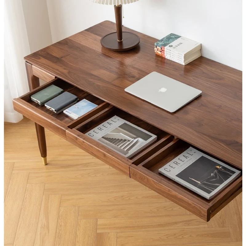 Clean Lines Modern Workspace Walnut Wood Standing Desk