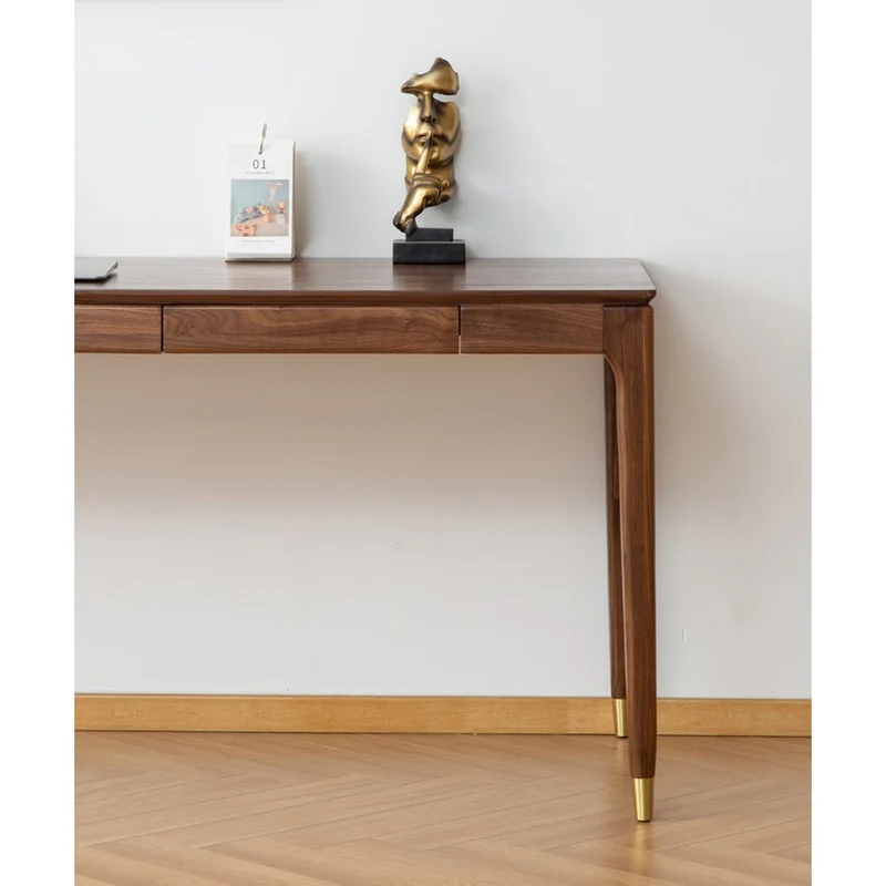 Clean Lines Modern Workspace Walnut Wood Standing Desk