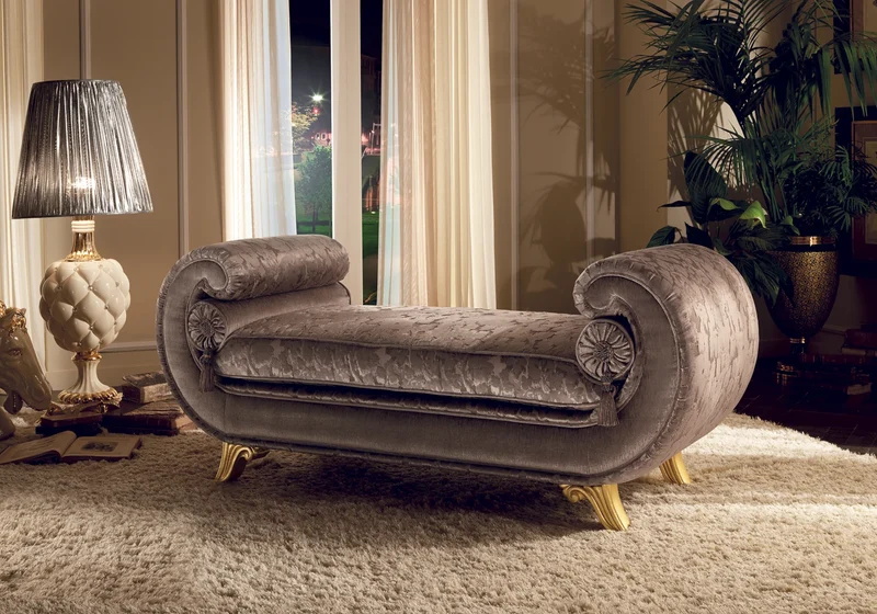 Chaise longue d'apparat capitonnée avec traversin - Venere