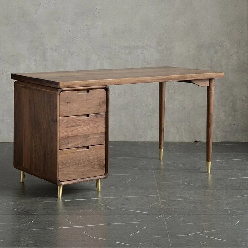 High-End Haven Walnut Wood Office Table