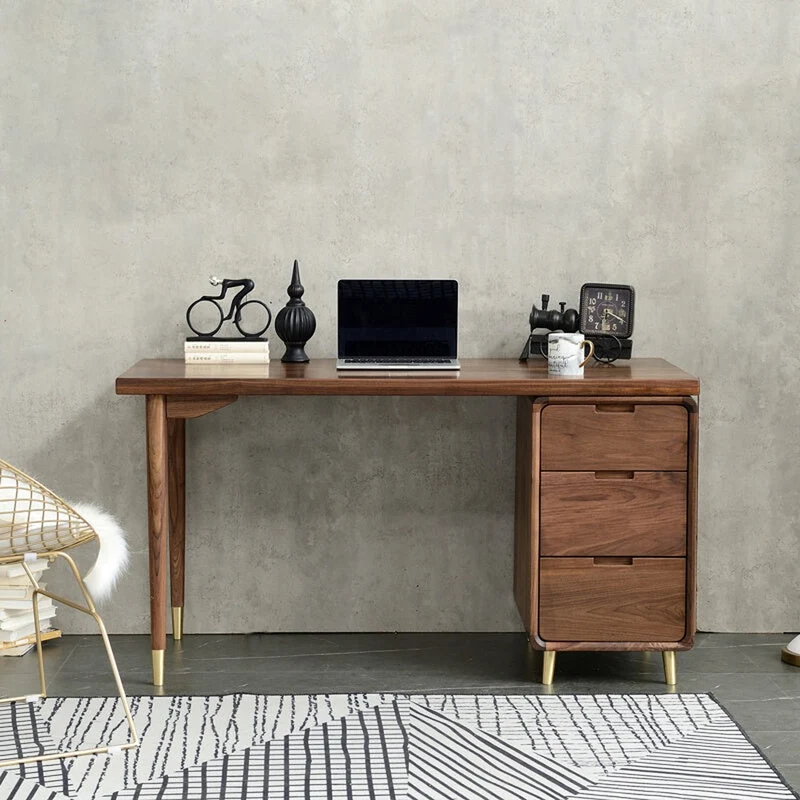 High-End Haven Walnut Wood Office Table