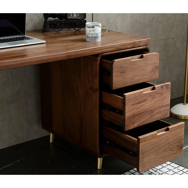 High-End Haven Walnut Wood Office Table