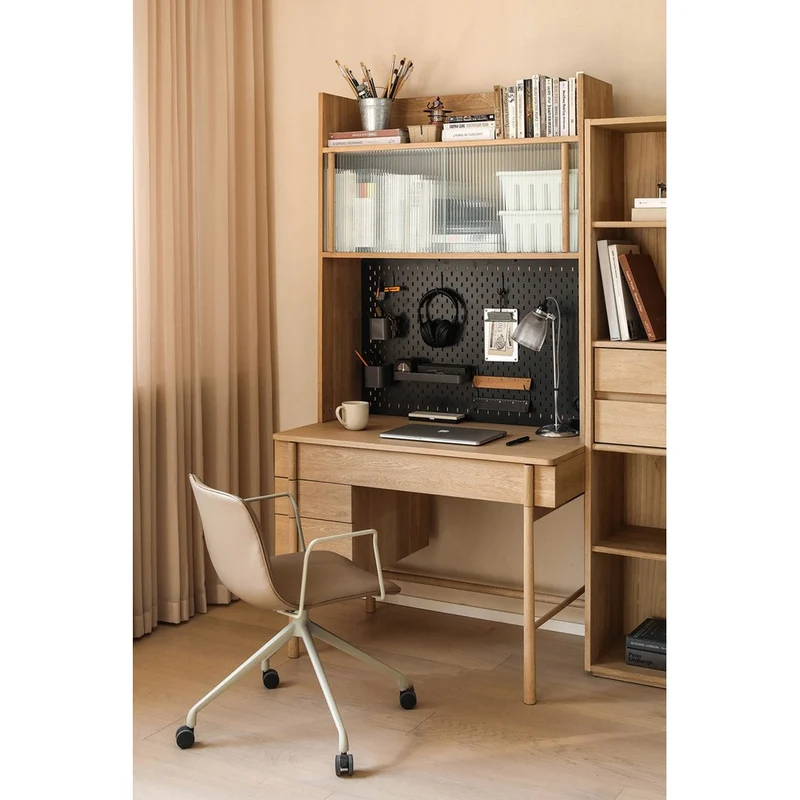Hobby Hub Creative Oak Wood Workspace Desk