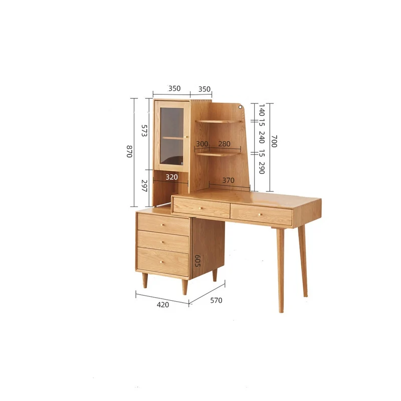 Utility Station Multi-Purpose White Oak Wood Desk