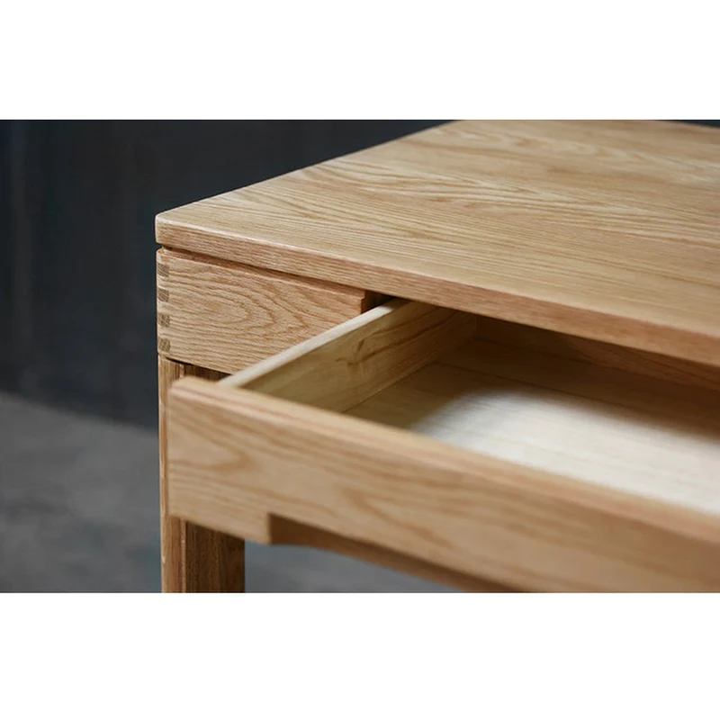 Posh Platform Workstation White Oak Wood Desk