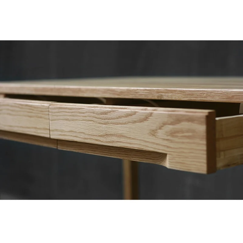 Posh Platform Workstation White Oak Wood Desk