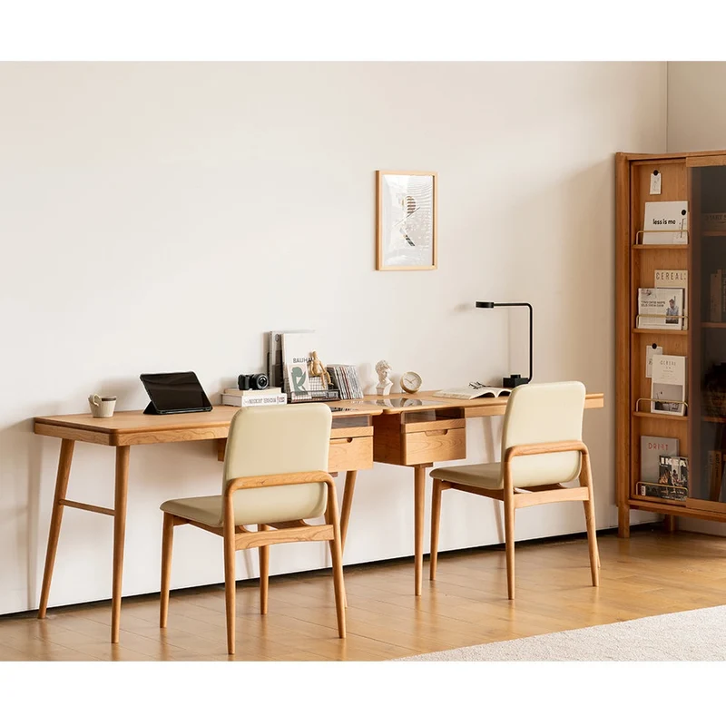Trendy Oak Wood Writing Desk for Modern Homes