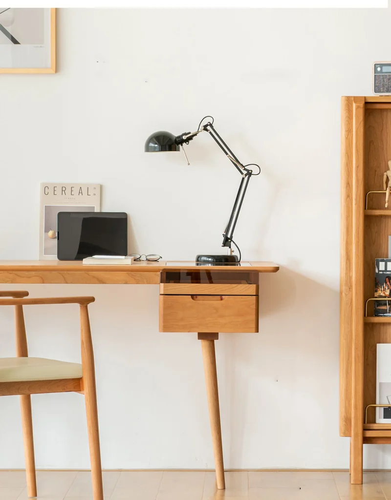 Trendy Oak Wood Writing Desk for Modern Homes