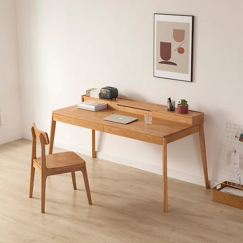 Minimalist Nook Workstation Cherry Wood Desk